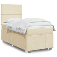 Boxspring met matras stof crèmekleurig 80x200 cm - thumbnail