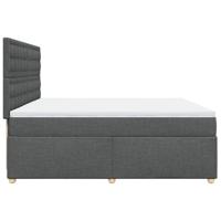 Boxspring met matras stof donkergrijs 200x200 cm - thumbnail