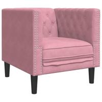 Fauteuil Chesterfield-stijl fluweel roze - thumbnail