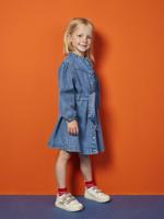 Jurk in fantasie jeans voor meisjes middenblauw - thumbnail
