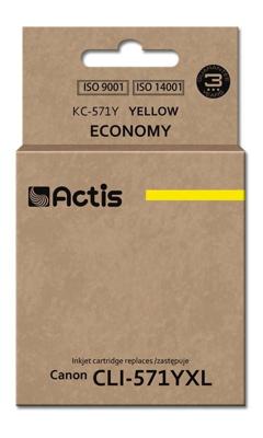 Actis KC-571Y inkt (Canon CLI-571Y vervanging; Standaard; 12 ml; geel)