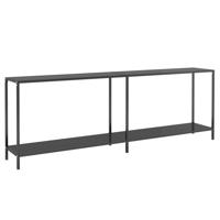 Wandtafel 220x35x75,5 cm gehard glas zwart - thumbnail