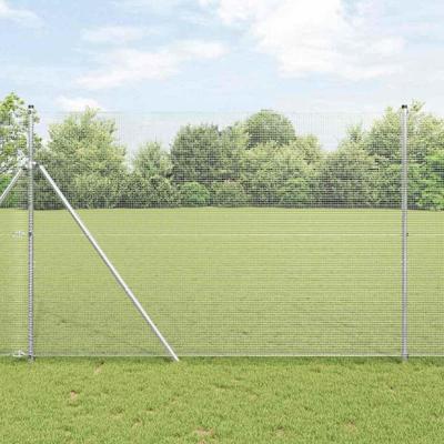 VidaXL Afrasteringspaal zilver 10 x 1,5 m (12 x 12 mm gaas) staal