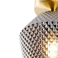 QAZQA Art Deco plafondlamp messing met smoke glas - Karce - thumbnail