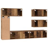 Tv-meubelset 6 pcs Oud hout 30.5 x 30 x 90 cm Bewerkt hout - thumbnail