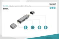 ASSMANN Electronic DA-70886 geheugenkaartlezer Aluminium USB 3.2 Gen 1 (3.1 Gen 1) Type-A/Type-C - thumbnail