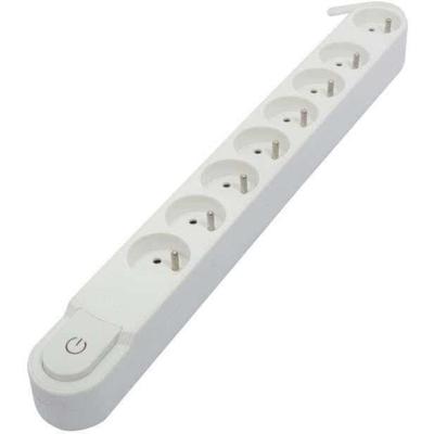 CHACON Stekkerdoos 8 stopcontacten 16A met schakelaar, kabel 3 m HO5VV-F 3x1,5 mm² wit