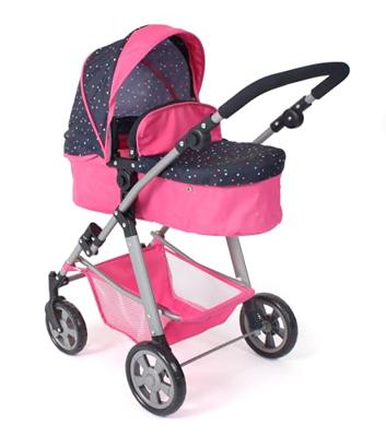 Combi-poppenwagen Nele - Confetti Pink