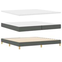 Boxspringbed met matras stof donkergrijs 200x200 cm - thumbnail