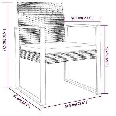 Tuinstoelen 2 st polypropeen rattan donkergrijs