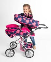 Amia poppenwagen met tas, in hoogte verstelbaar - thumbnail