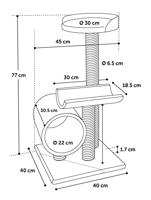 FLAMINGO kattenmeubel burt 40x40x77 cm grijs - thumbnail