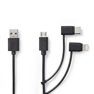 Nedis 3-in-1-Kabel USB-A naar USB-C/Lightning/Micro-USB
