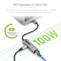 USB-kabel Startech 2GPD3-USB-C-ETHERNET Grijs - thumbnail