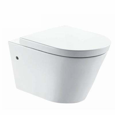 Xellanz Flow wandcloset rimless met nano coating met Flow toiletzitting softclose en quick release glans wit 32.3458