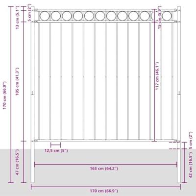 VidaXL Hecelement wit 170 x 170 cm staal