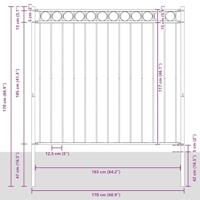 VidaXL Hecelement wit 170 x 170 cm staal - thumbnail