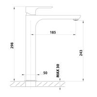 Wastafelmengkraan Sapho Spy 1-hendel Recht Hoog 29.8 cm Chroom Sapho - thumbnail