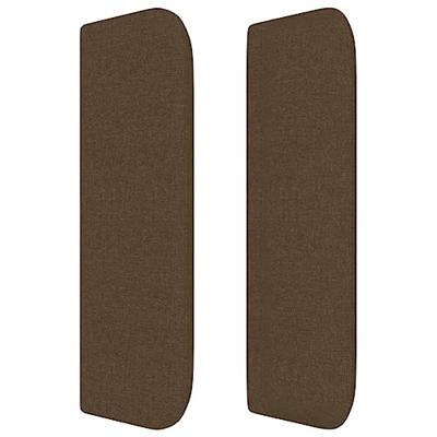 Hoofdbord met randen 163x16x78/88 cm stof donkerbruin