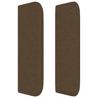 Hoofdbord met randen 163x16x78/88 cm stof donkerbruin - thumbnail