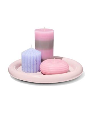 HEMA Kaarsonderzetter ⌀26.5x3cm hout roze (roze)