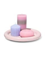 HEMA Kaarsonderzetter ⌀26.5x3cm hout roze (roze) - thumbnail