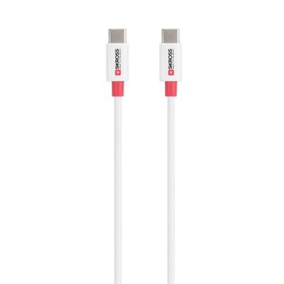 Skross SKCA0008C-C120CN USB-kabel USB 2.0 USB-C stekker, USB-C stekker 1.20 m Wit Rond