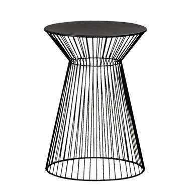 Bijzettafel Napels - zwart - 47xØ33 cm - Leen Bakker