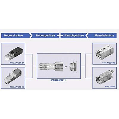Telegärtner 100007417 STX V1 RJ45-stekkerset kunststof variant 1 Koppeling, inbouw Aantal polen: 8P8C Zwart 1 stuk(s)