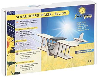 Solexpert Bouwpakket - dubbeldekker vliegtuig met zonnepaneel Solexpert Bouwpakket - dubbeldekker vliegtuig met zonnepaneel
