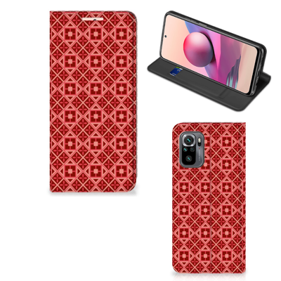 Xiaomi Redmi Note 10 4G | 10S | Poco M5s | Hoesje met Magneet | Batik Rood Xiaomi Redmi Note 10 4G | 10S | Poco M5s | Hoesje met Magneet | Batik Rood