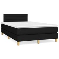 Boxspring met matras stof zwart 120x190 cm - thumbnail