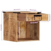 Nachtkastje 40x30x37 cm massief mangohout - thumbnail