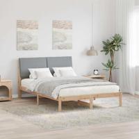 Bedframe Bruin en lichtgrijs 140 x 190 cm Massief grenenhout - thumbnail