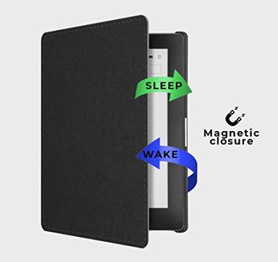 Lunso - Kobo Aura edition 1 (6 inch) - Vegan saffiano leren sleepcover hoes - Zwart Lunso - Kobo Aura edition 1 (6 inch) - Vegan saffiano leren sleepcover hoes - Zwart