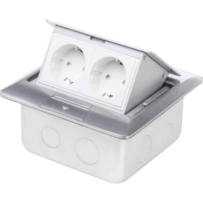 LEDmaxx 105625 2-voudig Vloerinbouw-contactdoos Aanraakbeveiliging IP20 Aluminium