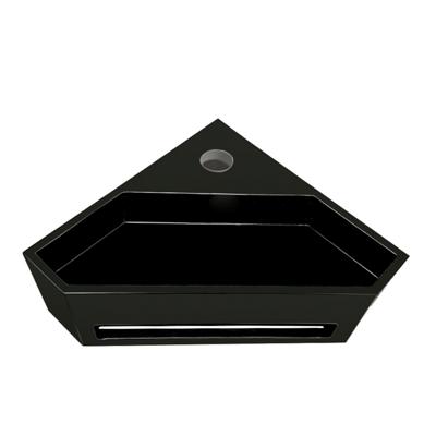 Hoekfontein Aquasplash Jolie 35x20 cm Solid Surface Mat Zwart Aquasplash