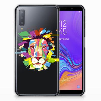Samsung Galaxy A7 (2018) Telefoonhoesje met Naam Lion Color Samsung Galaxy A7 (2018) Telefoonhoesje met Naam Lion Color