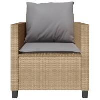 3-delige Bistroset met kussens poly rattan beige - thumbnail