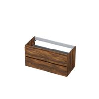 INK - Onderkast 2 Laden Greeploos met Houten Keerlijst - 1000x450x520 Mm - Noten - thumbnail