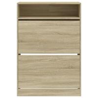 Schoenenkast met 2 klaplades 80x34x116 cm sonoma eikenkleurig - thumbnail