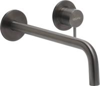 Qisani Flow wastafelkraan afbouwdeel met 250mm uitloop gun metal - thumbnail