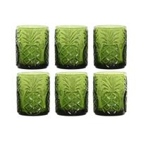 Glazenset Home ESPRIT Groen Kristal Met reliëf 300 ml (6 Stuks) - thumbnail
