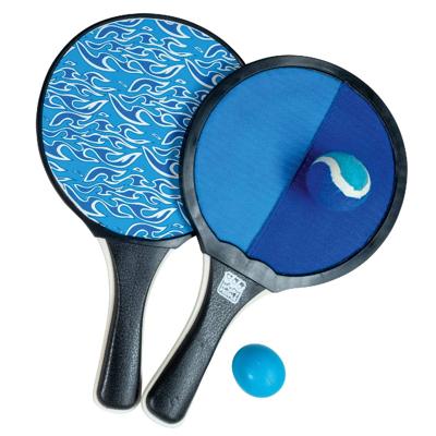 Happy People beachballset en vangspel 2 in 1 blauw/zwart Happy People beachballset en vangspel 2 in 1 blauw/zwart