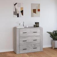 Dressoir 80x33x70 cm bewerkt hout grijs sonoma eikenkleurig - thumbnail