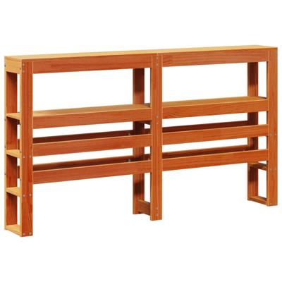 Bedframe met hoofdbord massief grenenhout wasbruin 135x190 cm - thumbnail