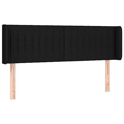 Hoofdbord met randen 147x16x78/88 cm stof zwart