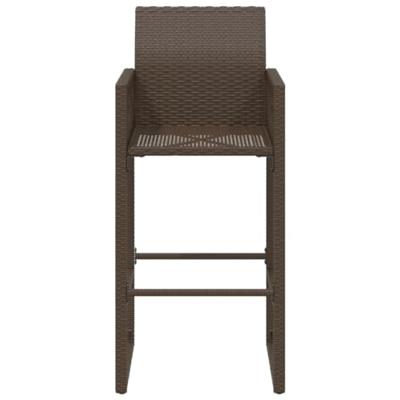 Tuinbarkrukken 2 st poly rattan bruin