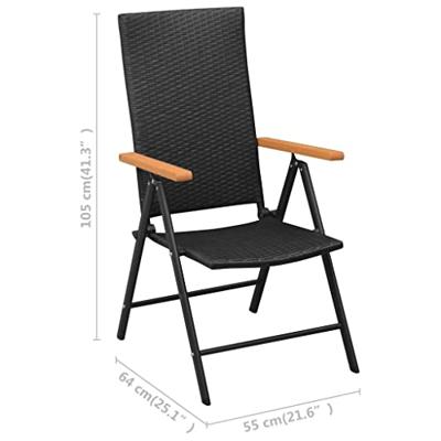Tuinstoelen 4 st poly rattan zwart