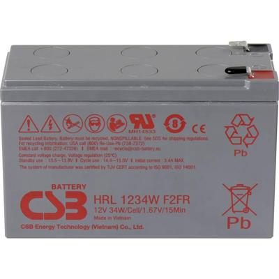 CSB Battery HRL 1234W high-rate longlife Loodaccu 12 V 8.5 Ah Loodvlies (AGM) (b x h x d) 151 x 94 x 65 mm Kabelschoen 6.35 mm Onderhoudsvrij, Geringe
